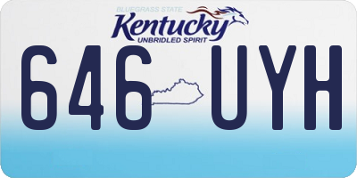 KY license plate 646UYH