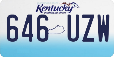 KY license plate 646UZW