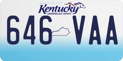 KY license plate 646VAA