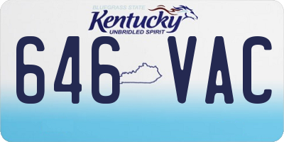 KY license plate 646VAC