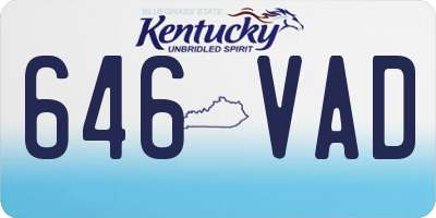 KY license plate 646VAD