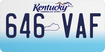 KY license plate 646VAF