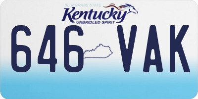 KY license plate 646VAK