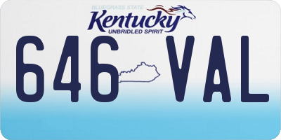 KY license plate 646VAL