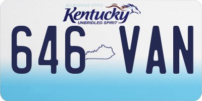 KY license plate 646VAN
