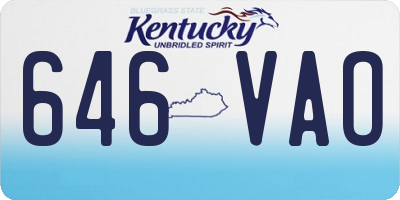 KY license plate 646VAO