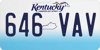 KY license plate 646VAV