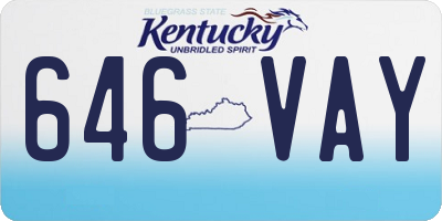 KY license plate 646VAY