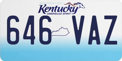KY license plate 646VAZ