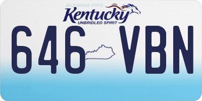 KY license plate 646VBN