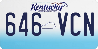KY license plate 646VCN