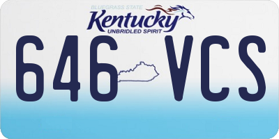 KY license plate 646VCS