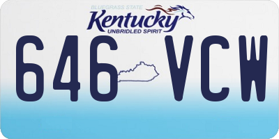 KY license plate 646VCW
