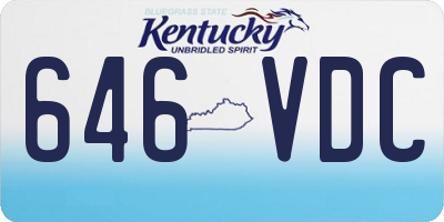 KY license plate 646VDC