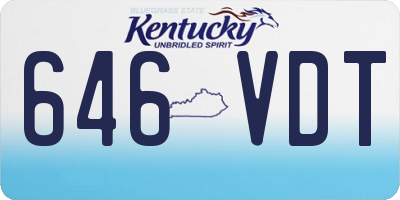 KY license plate 646VDT