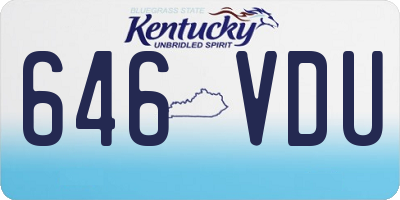 KY license plate 646VDU