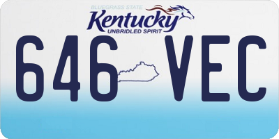 KY license plate 646VEC