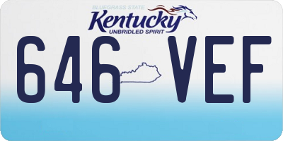 KY license plate 646VEF