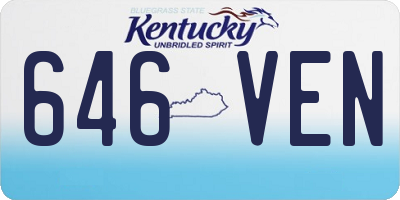 KY license plate 646VEN