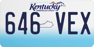 KY license plate 646VEX