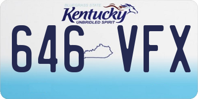 KY license plate 646VFX