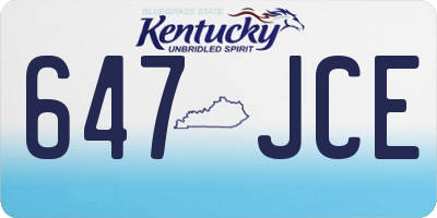 KY license plate 647JCE