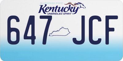 KY license plate 647JCF