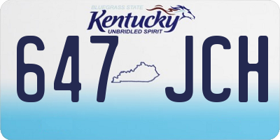 KY license plate 647JCH