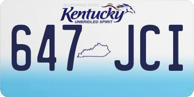 KY license plate 647JCI