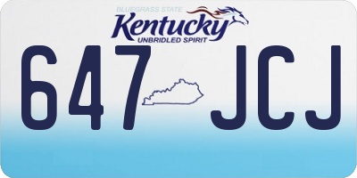 KY license plate 647JCJ