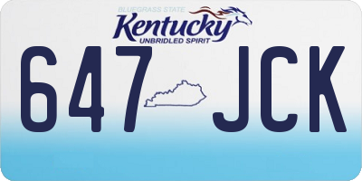 KY license plate 647JCK