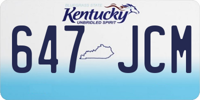 KY license plate 647JCM