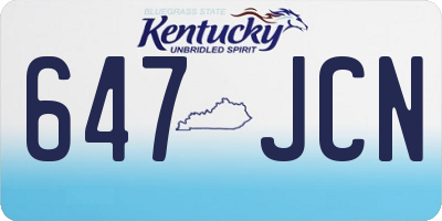 KY license plate 647JCN