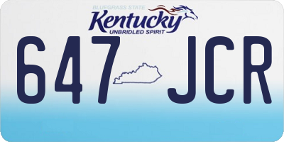 KY license plate 647JCR