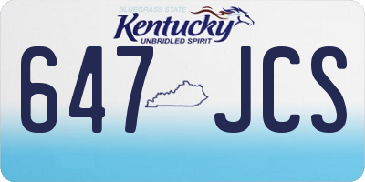 KY license plate 647JCS