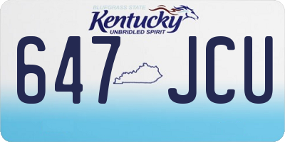 KY license plate 647JCU