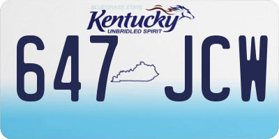 KY license plate 647JCW