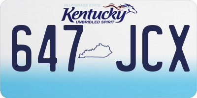 KY license plate 647JCX