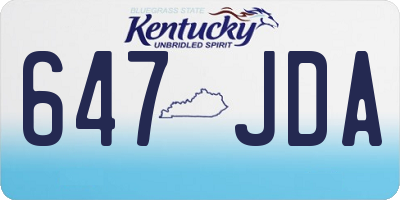 KY license plate 647JDA