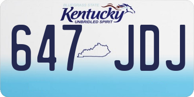 KY license plate 647JDJ