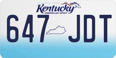 KY license plate 647JDT