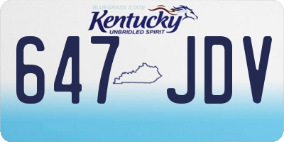 KY license plate 647JDV