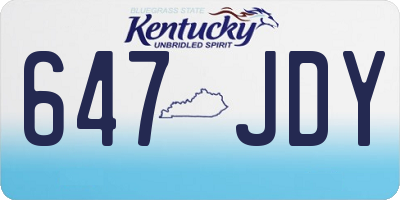 KY license plate 647JDY