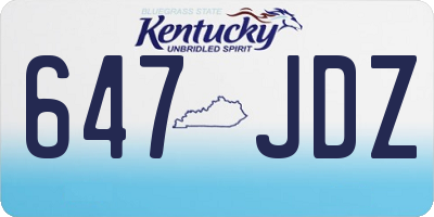 KY license plate 647JDZ
