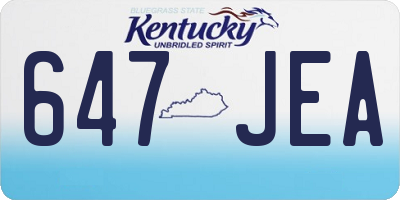 KY license plate 647JEA