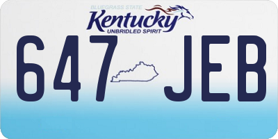 KY license plate 647JEB