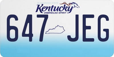 KY license plate 647JEG