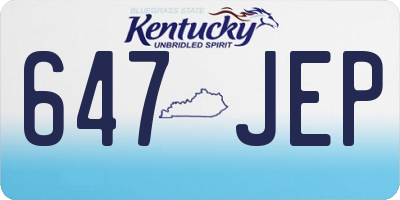 KY license plate 647JEP