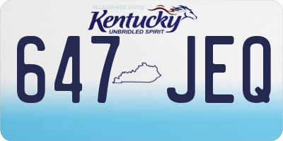 KY license plate 647JEQ