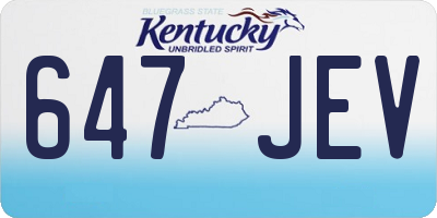 KY license plate 647JEV